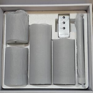 Home Reflections 6 Piece Ultimate Flameless Candle Set Gray NIB